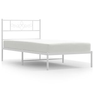 vidaXL Estructura cama sin colch&oacute;n con cabecero metal blanco 80x200 cm