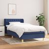 vidaXL Cama box spring con colch&oacute;n tela azul 80x200 cm