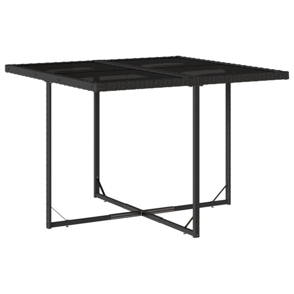 vidaXL Set de comedor de jard&iacute;n 9 pzas y cojines rat&aacute;n sint&eacute;tico negro