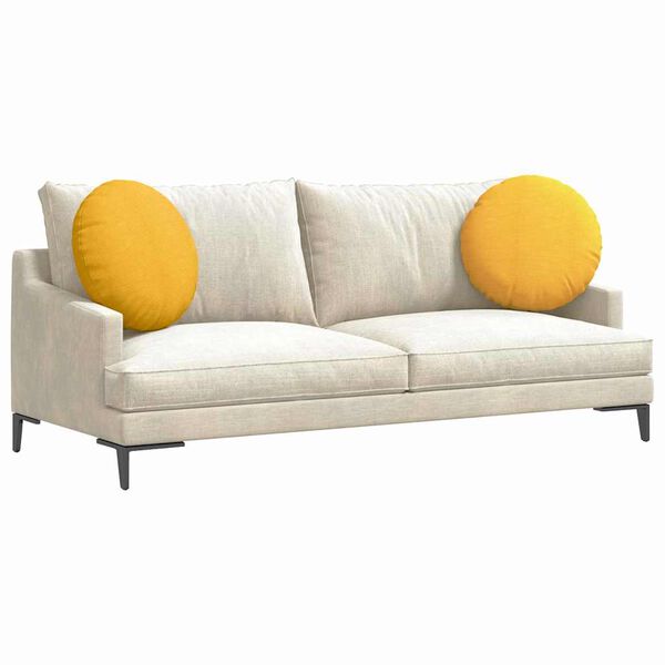 vidaXL Cojines para asiento 2 pcs Amarillo Claro &Oslash; 50 cm Tela de pana