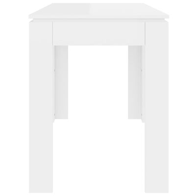 vidaXL Mesa de comedor madera de ingeniería blanco brillo 120x60x76 cm