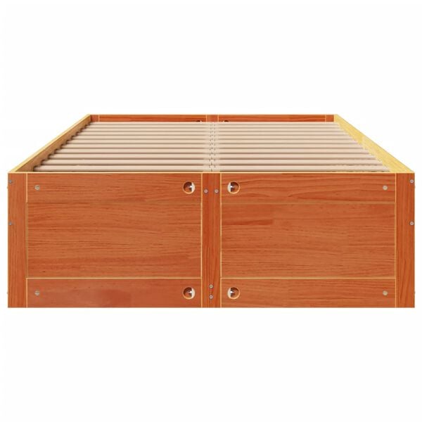 vidaXL Cama sin colch&oacute;n con cajones madera de pino marr&oacute;n 120x200 cm