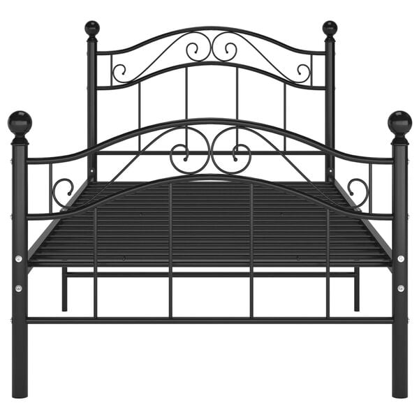 vidaXL Estructura de cama sin colch&oacute;n metal negro 100x200 cm