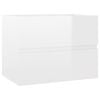 vidaXL Set muebles de baño 2 piezas madera contrachapada blanco brillo