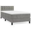 vidaXL Cama box spring con colch&oacute;n terciopelo gris claro 90x190 cm