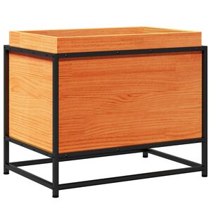 vidaXL Jardinera de madera maciza pino marr&oacute;n cera 60x40x50 cm