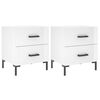 vidaXL Mesita noche 2 uds madera ingenier&iacute;a blanco brillo 40x35x47,5cm