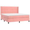 vidaXL Cama box spring con colch&oacute;n terciopelo rosa 160x200 cm