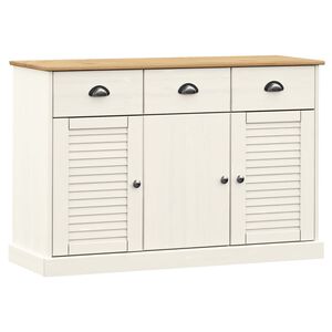 vidaXL Aparador con cajones VIGO madera maciza pino blanco 113x40x75cm