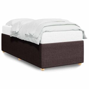 vidaXL Estructura de cama sin colch&oacute;n tela marr&oacute;n oscuro 90x190 cm