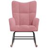 vidaXL Silla mecedora de terciopelo rosa