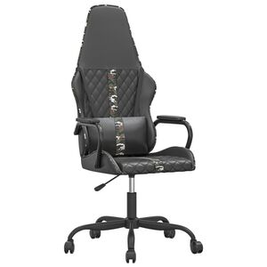vidaXL Silla gaming cuero sint&eacute;tico negro y camuflaje