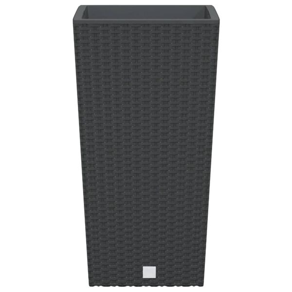vidaXL Macetero con interior extra&iacute;ble antracita 11/26,5 L rat&aacute;n PP