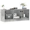 vidaXL Mueble de TV con puertas de vidrio gris hormig&oacute;n 102x37x42 cm