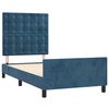 vidaXL Estructura de cama sin colch&oacute;n terciopelo azul oscuro 90x190 cm