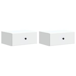 vidaXL Mesita de Noche de Pared con caj&oacute;n 2 pcs 49 x 34,5 x 20 cm
