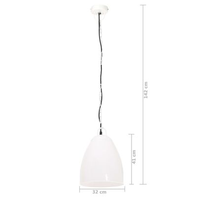 vidaXL Lámpara colgante industrial redonda 25 W blanca 32 cm E27