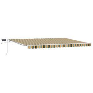 vidaXL Toldo retr&aacute;ctil Verde y amarillo 500 x 350 cm Tela y Aluminio