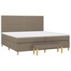 vidaXL Cama box spring con colch&oacute;n tela gris taupe 200x200 cm