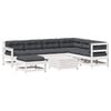 vidaXL Set muebles jard&iacute;n con cojines 8 pzas madera maciza pino blanco