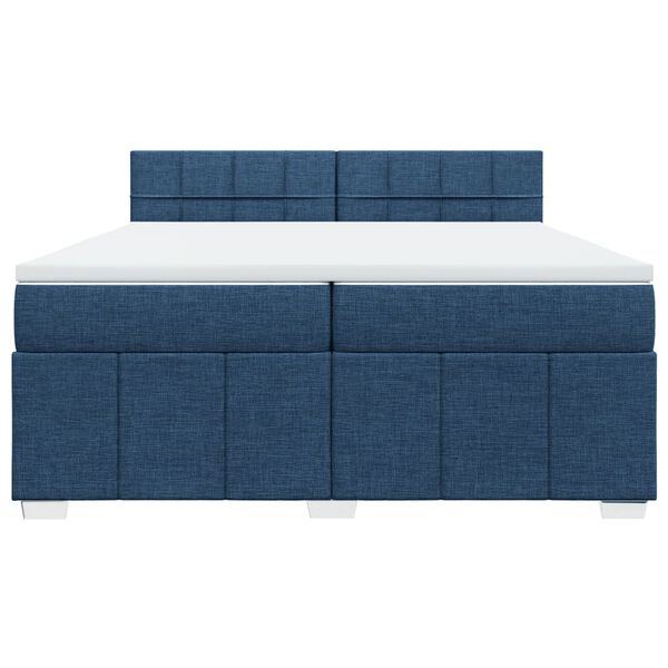 vidaXL Cama box spring con colch&oacute;n tela azul 200x200 cm