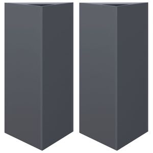 vidaXL Jardineras 2 uds acero gris antracita 40x34,5x75 cm
