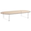 vidaXL Patas para mesa de centro en forma de V (2 unidades), color blanco, 70 x (30-31,3) cm, acero
