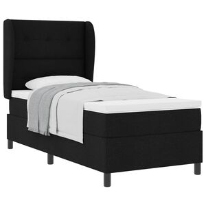 vidaXL Cama tipo Box Spring con cabecera Negro 80 x 200 cm tela
