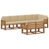 vidaXL Conjunto de sof&aacute;s de exterior 8 uds. Natural y Beige Poli&eacute;ster