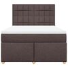 vidaXL Cama box spring con colch&oacute;n tela marr&oacute;n oscuro 140x190 cm