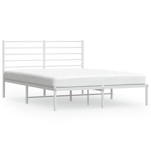 vidaXL Estructura cama sin colch&oacute;n con cabecero metal blanco 120x200cm