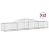vidaXL Cestas de gaviones 12 uds forma de arco hierro 300x50x40/60 cm