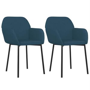 vidaXL Sillas de comedor 2 unidades terciopelo azul