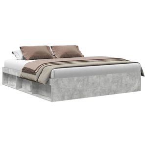 vidaXL Estructura de cama gris hormig&oacute;n 200x200 cm