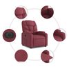 vidaXL Sill&oacute;n el&eacute;ctrico reclinable elevable de tela rojo tinto