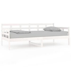 vidaXL Sof&aacute; cama madera maciza de pino blanco 90x190 cm