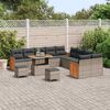 vidaXL Conjunto de sofás de jardín 17 pcs Gris ratán sintético