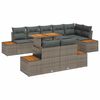 vidaXL Conjunto de Comedor de Jard&iacute;n con coj&iacute;n 9 pcs Gris y marr&oacute;n
