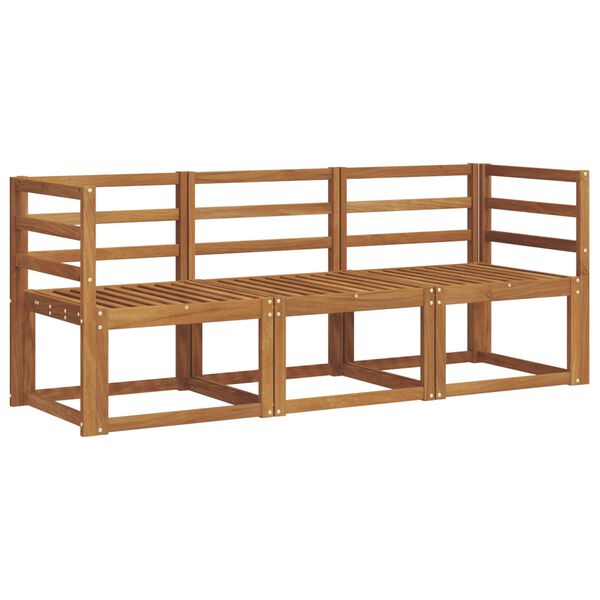 vidaXL Conjunto de sof&aacute;s de exterior 3 pcs Gris Natural y Claro