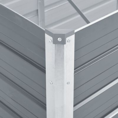vidaXL Arriate de jardín de acero galvanizado gris 320x80x45 cm