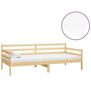 vidaXL Sof&aacute; cama con colch&oacute;n madera de pino maciza 90x200 cm
