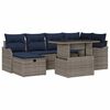 vidaXL Conjunto de sof&aacute; de jard&iacute;n 7 uds. Gris rat&aacute;n sint&eacute;tico