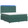 vidaXL Cama de muelles con LED y colch&oacute;n Verde oscuro 180 x 200 cm