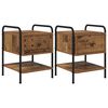 vidaXL Mesa de noche 2 uds. Madera envejecida Madera de ingenier&iacute;a