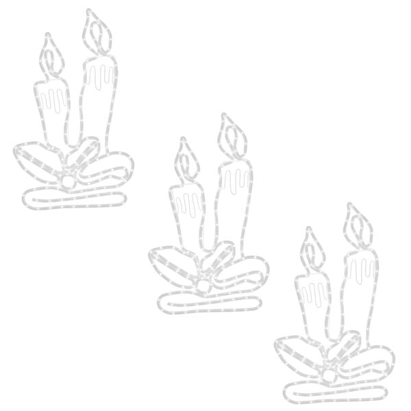 vidaXL Figuras de velas de Navidad con 144 LEDs 3 uds 70x42 cm