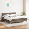 vidaXL Cama box spring con colch&oacute;n tela gris taupe 180x200 cm