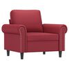 vidaXL Sill&oacute;n con taburete cuero sint&eacute;tico rojo tinto 60 cm