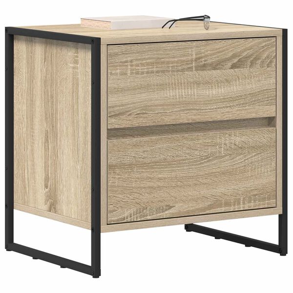 vidaXL Mesa de Noche Sonoma 50 x 39.5 x 50 cm Madera contrachapada