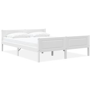 vidaXL Estructura de cama sin colch&oacute;n madera de pino blanco 160x200 cm