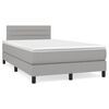 vidaXL Cama box spring con colch&oacute;n tela gris claro 120x190 cm